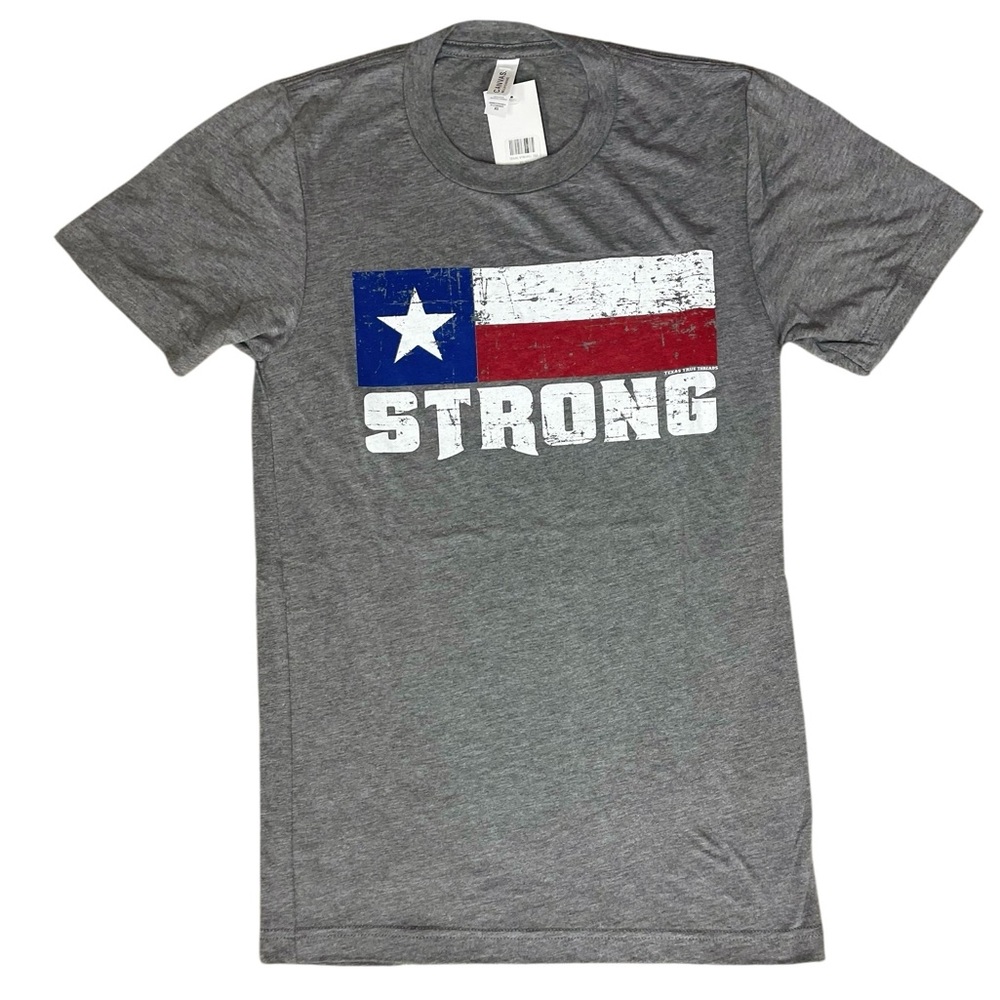 NWT Bella Canvas Heather Gray Texas Strong Tee (C)